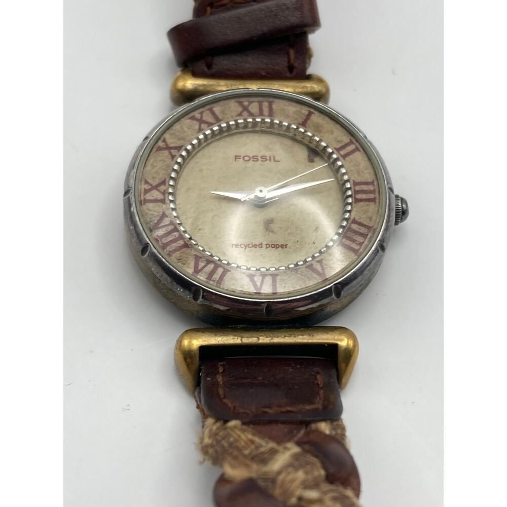 Rare VTG Fossil EC-6839 Watch 30mm - Fresh Battery - WR - Recycled Paper - Picture 10 of 14